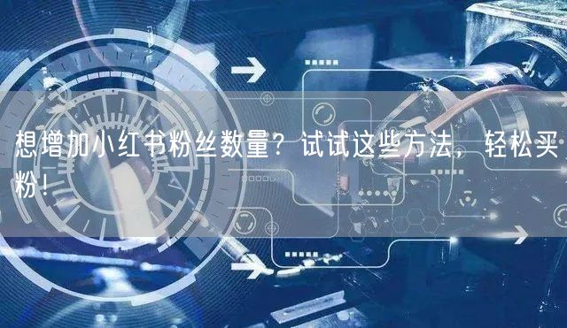 想增加小红书粉丝数量？试试这些方法，轻松买粉！