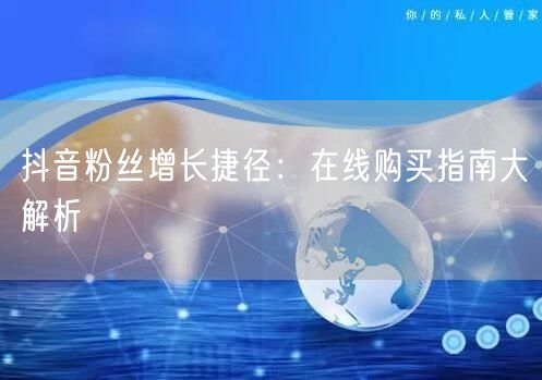 抖音粉丝增长捷径：在线购买指南大解析