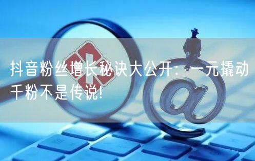 抖音粉丝增长秘诀大公开：一元撬动千粉不是传说!