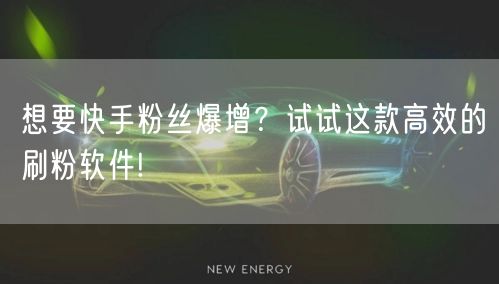 想要快手粉丝爆增？试试这款高效的刷粉软件!