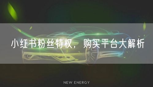 小红书粉丝特权，购买平台大解析
