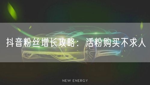 抖音粉丝增长攻略：活粉购买不求人