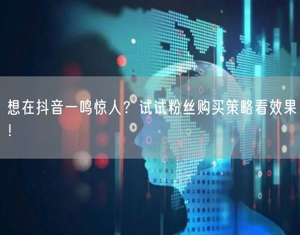 想在抖音一鸣惊人？试试粉丝购买策略看效果！