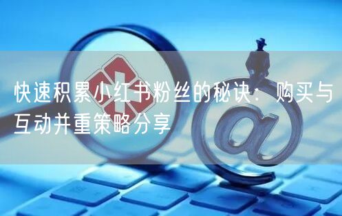 快速积累小红书粉丝的秘诀：购买与互动并重策略分享