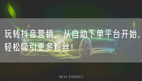 玩转抖音营销，从自助下单平台开始，轻松吸引更多粉丝！