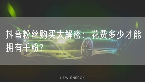抖音粉丝购买大解密：花费多少才能拥有千粉?