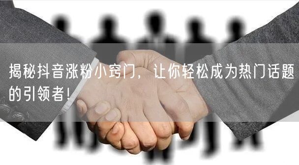 揭秘抖音涨粉小窍门，让你轻松成为热门话题